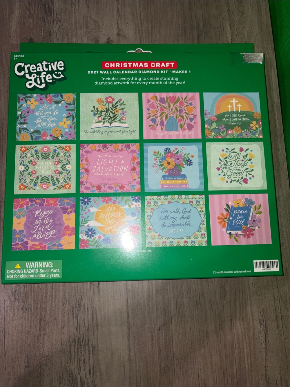 🆕💜 2027 Diamond Art Wall Calendar Craft Kit Floral Inspirational NIB